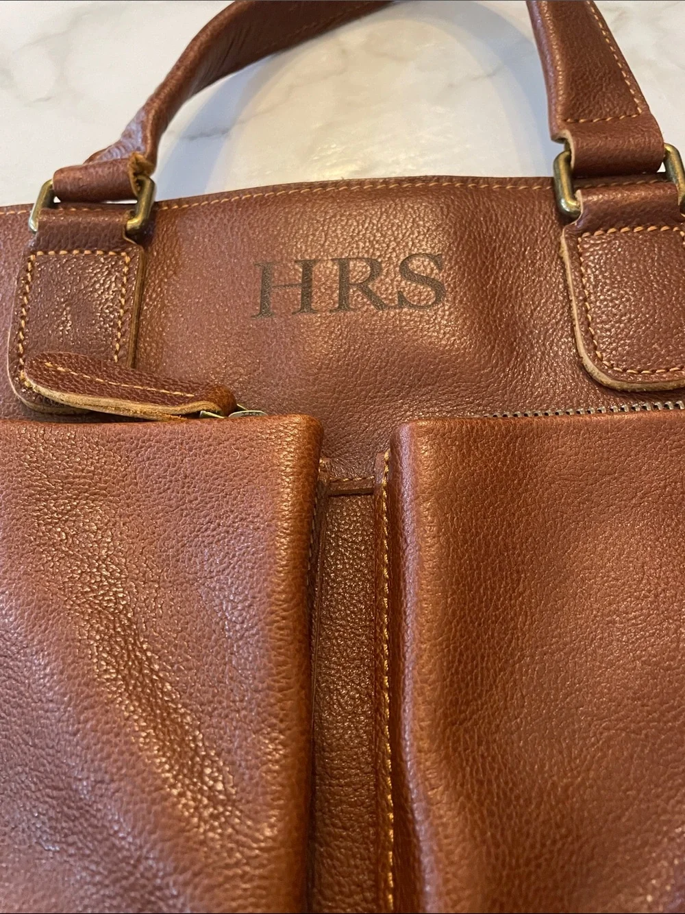 Personalized leather briefcase